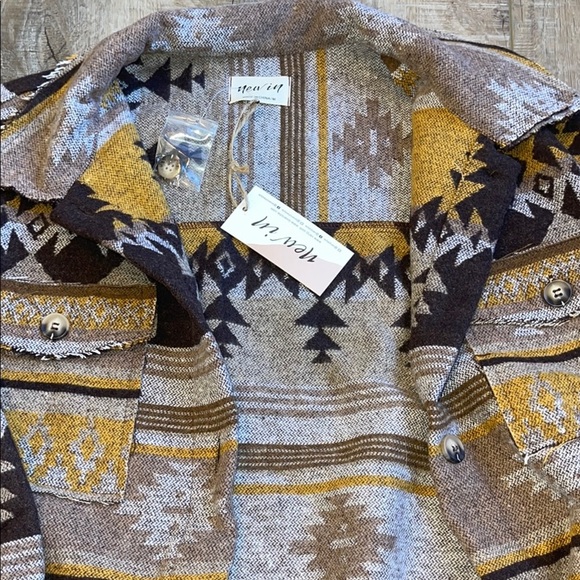 New In Neutral southwestern Aztec pattern Women's Jacket medium - Picture 1 of 11